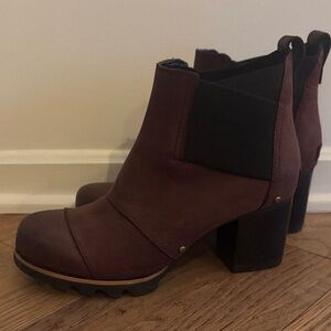 Sorel Dark Burgundy Ankle Booties